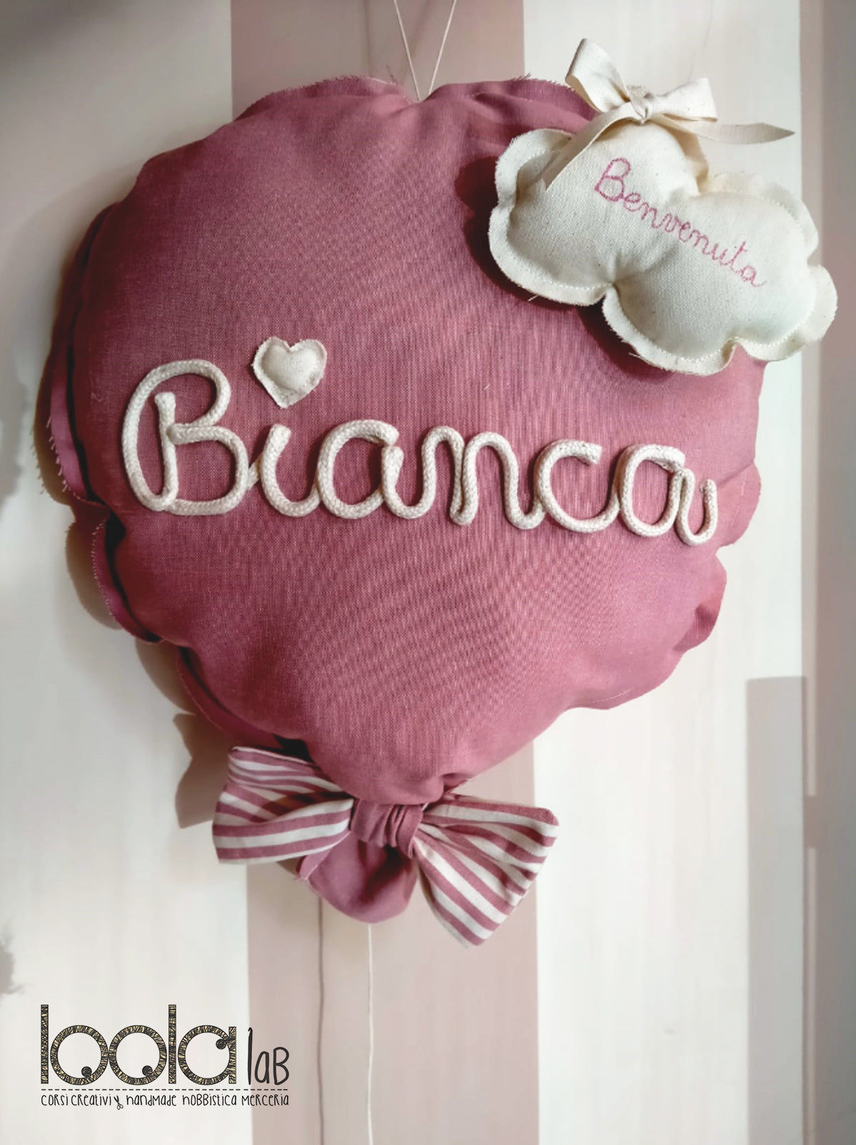 PALLONCINO con nuvoletta "benvenuta/o"