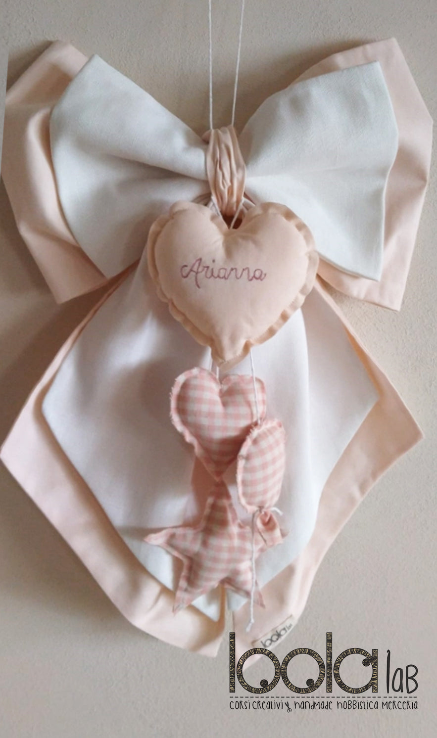 FIOCCO NASCITA DOPPIO con 3 pendenti piccoli