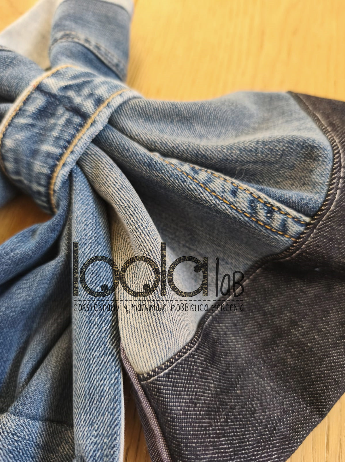FIOCCO NASCITA in PATCHWORK di JEANS