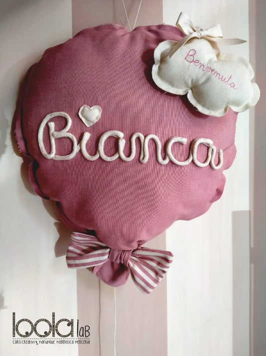 PALLONCINO con nuvoletta "benvenuta/o"
