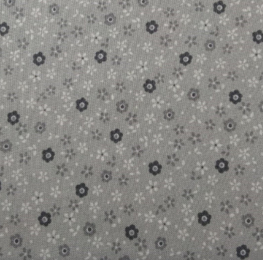 Stof fabrics fiorellini su fondo grigio
