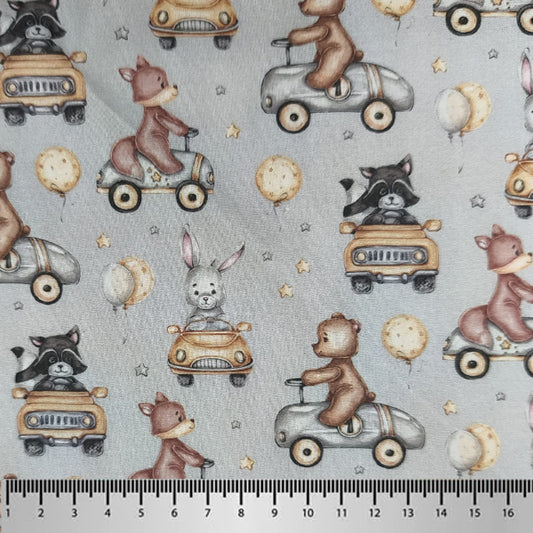 Cotone francese_animali su auto vintage