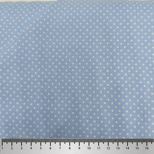 Piquet pois bianco fondo azzurro