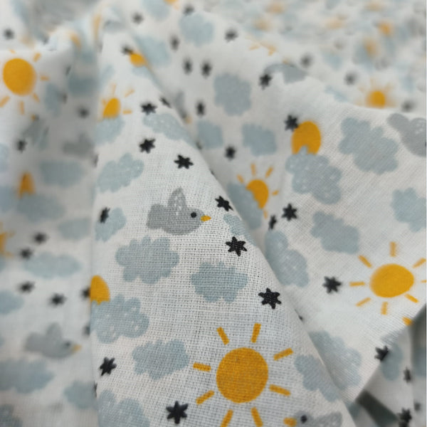 Cotone francese_nuvolette sole "Cloud"