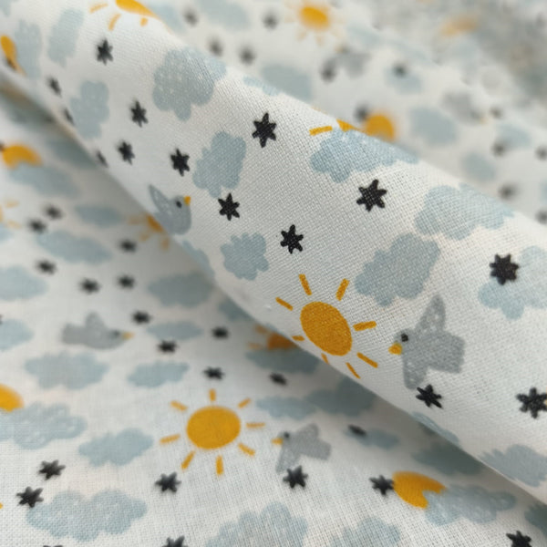 Cotone francese_nuvolette sole "Cloud"